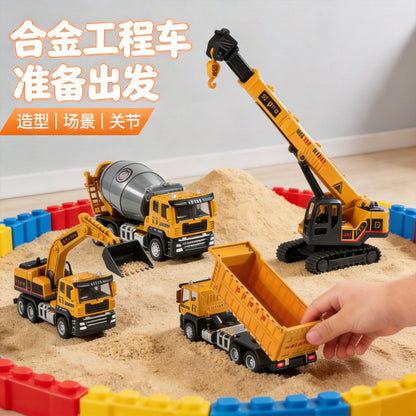 Alloy Inertial Dump Truck Engineering Vehicle Excavator Sanitation Vehicle Children's Toy Fire Truck Gift Children's Day Gift - image 1