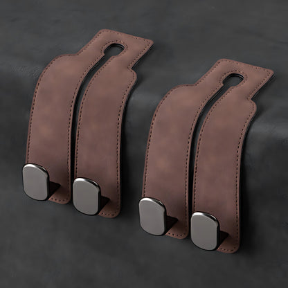 Car Seat Dual Hook Multifunctional Rear Seat Phone Holder Detachable Storage Hook In-Car Suede Car Hanger - image 2