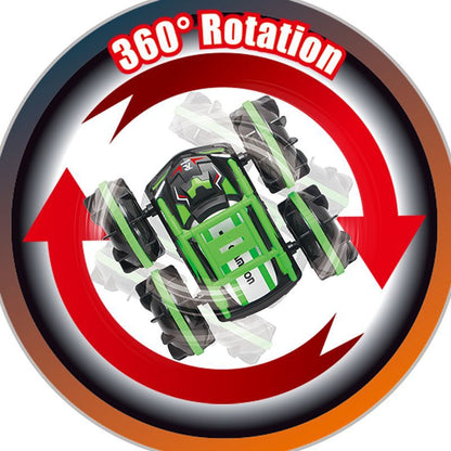 Cross-Border Amphibious Remote Control Car for Children, Double-Sided Stunt Rolling Electric Rotating Remote Control Beach Toy Dump Truck - image 3