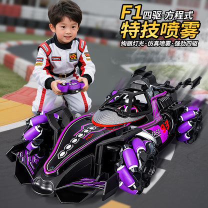Children's Oversized F Formula Gesture-Sensing Remote Control Car with Spray Stunt Drifting Racing Four-Wheel Drive Toy for Boys - image 3