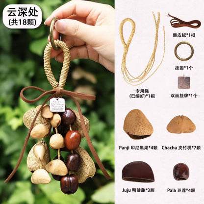 Fruit Shell Rattle Bag Hanging Wind Chime Sound Healing Hanging Bell Plant Fruit Pendant Backpack Car Hanging Decoration DIY Material Kit - image 2