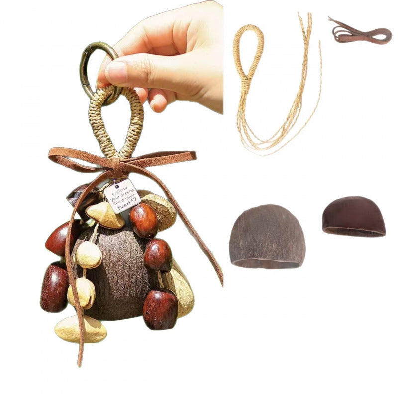Fruit Shell Rattle Bag Hanging Wind Chime Sound Healing Hanging Bell Plant Fruit Pendant Backpack Car Hanging Decoration DIY Material Kit - image 4