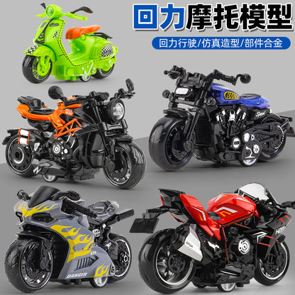 Cross-Border Foreign Trade Children's Toys for Boys, Realistic Toy Car Models, Cartoon Alloy Motorcycle Clip-On Ornaments, Premium Products - image 4