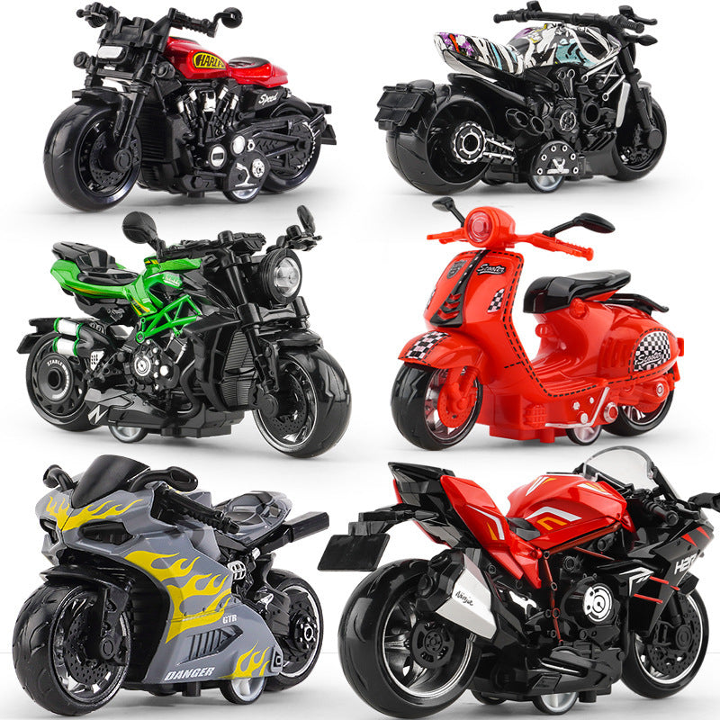 Cross-Border Foreign Trade Children's Toys for Boys, Realistic Toy Car Models, Cartoon Alloy Motorcycle Clip-On Ornaments, Premium Products - image 5