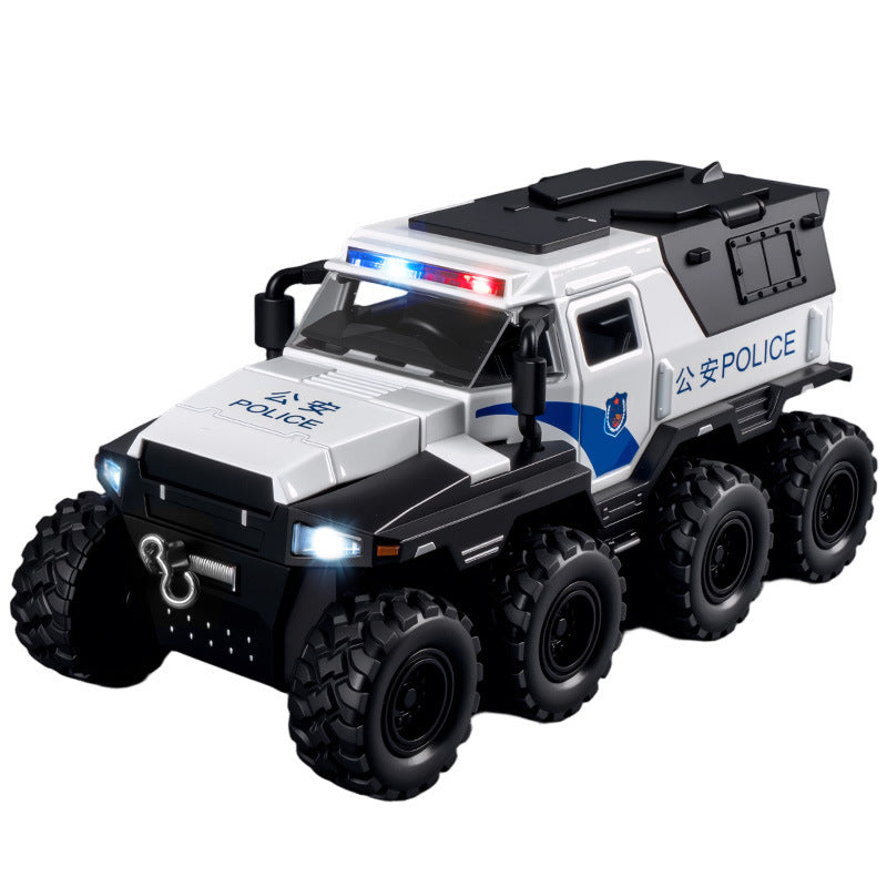 Alloy Swat Armored Vehicle 1:32 Scale with Realistic Sound Effects, Lights, and Eight-Wheel Pull-Back Police Car Model for Boys - image 5