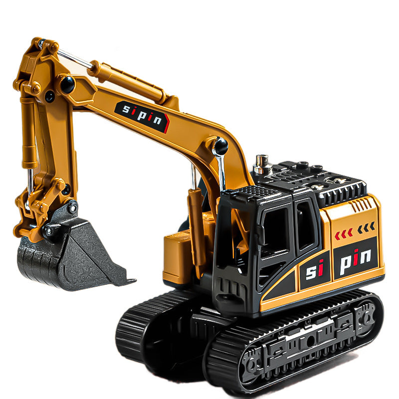 Alloy Construction Vehicle Excavator Inertia Car Children's Crane Toy Bulldozer Dump Truck Mixer Truck Model - image 5