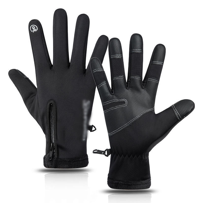 Outdoor Sports Gloves, Cycling Gloves, Men's Winter Waterproof, Warm, Fleece-Lined, Touch Screen, Windproof, Motorcycle Fitness Wholesale - image 5