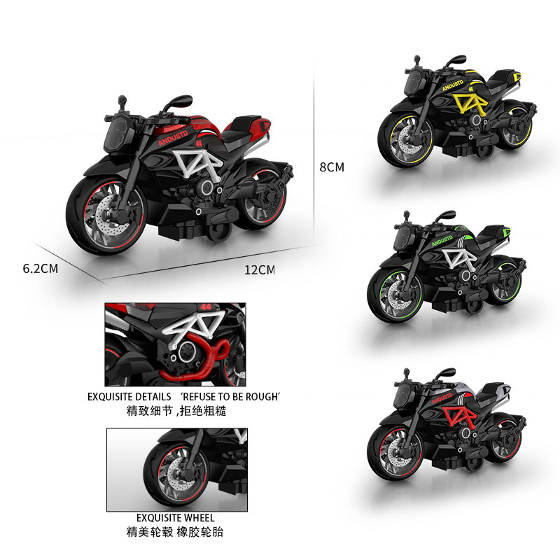 Alloy Replica Racing Cruiser Motorcycle Model 1:14 Pull-Back Children's Toy Car Figurine Display Piece - image 3