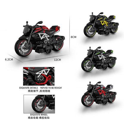 Alloy Replica Racing Cruiser Motorcycle Model 1:14 Pull-Back Children's Toy Car Figurine Display Piece - image 3