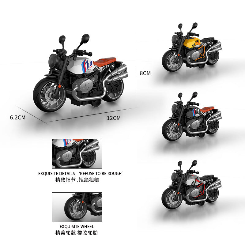 Alloy Replica Racing Cruiser Motorcycle Model 1:14 Pull-Back Children's Toy Car Figurine Display Piece - image 4