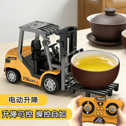Yiling 1:64 Bluetooth Desktop Mini Remote Control Car Alloy Forklift Model Ornament Toy Engineering Vehicle Loader Cross-Border - image 1