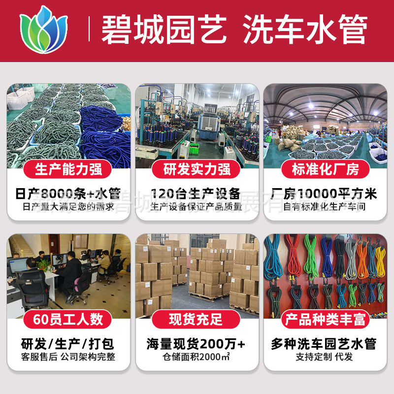 Expandable Hose Garden Water Pipe High-Pressure Water Gun Car Wash Hose Black and Green Dual-Color Car Wash Gun for Home Use - image 2