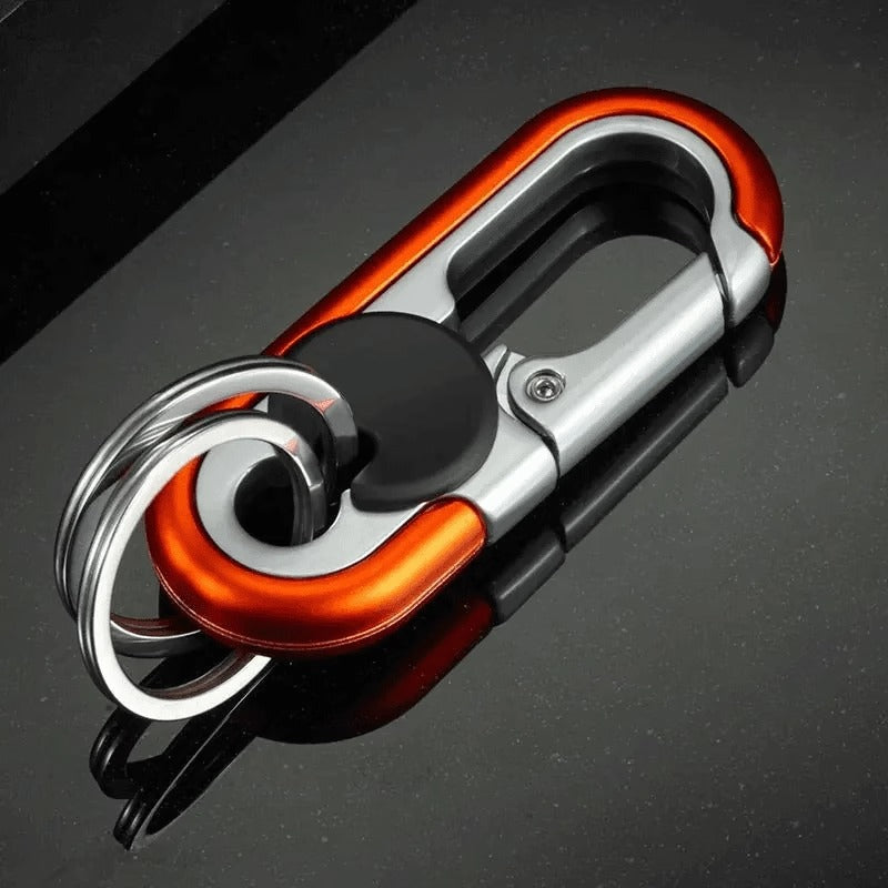 Double Ring Key Chain Pendant Gift for Men, Car Keychain, Solid Color Metal Waist Hanger, Business Keychain, Motorcycle - image 3