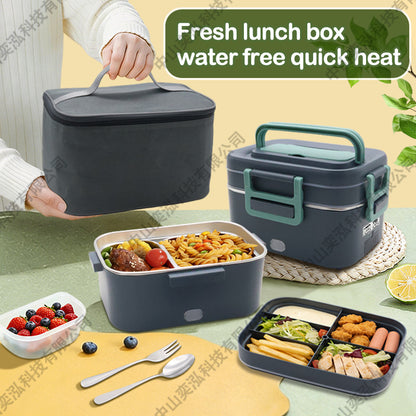 Large Capacity 1.8L Heated and Insulated Lunch Box for Home and Car Use, Two-In-One Stainless Steel Electric Lunch Box for Car Use - image 2