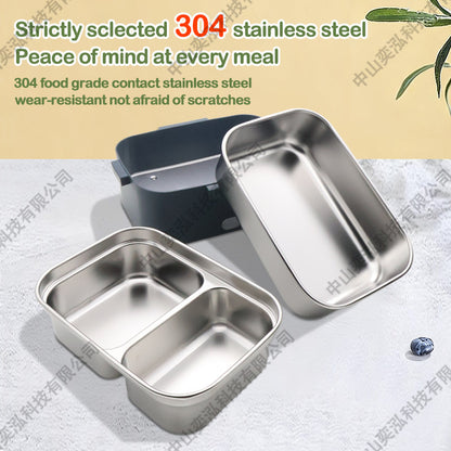 Large Capacity 1.8L Heated and Insulated Lunch Box for Home and Car Use, Two-In-One Stainless Steel Electric Lunch Box for Car Use - image 3