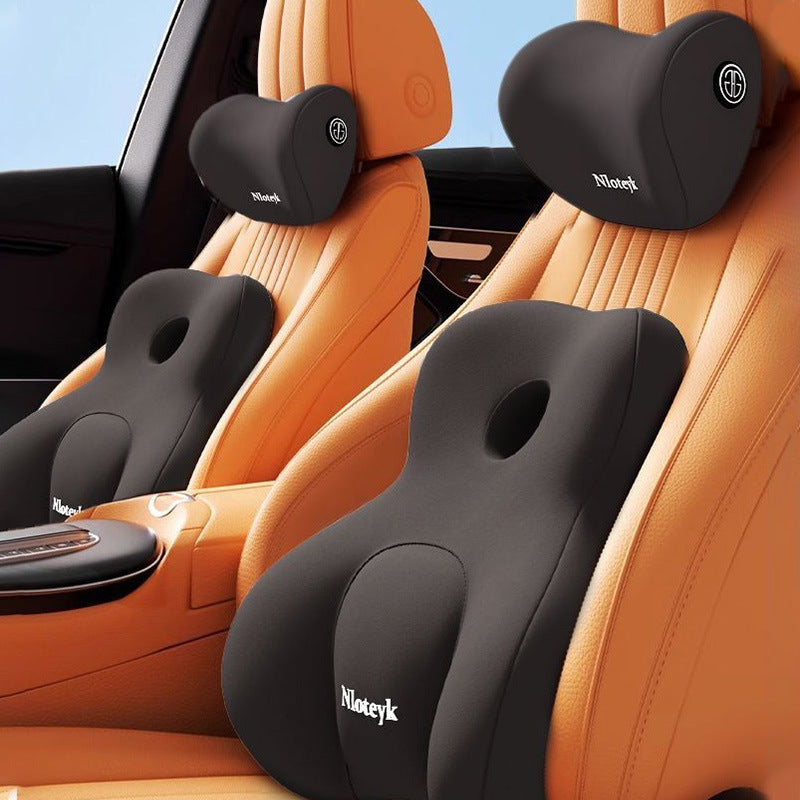 Car Lumbar Support and Headrest Set, Memory Foam Cushion, Backrest for Long Sitting, Car Lumbar Support, Waist Protection, In-Car Cushion - image 1