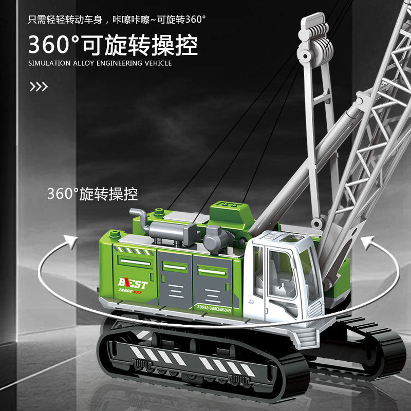 Alloy Construction Vehicle Set: Excavator, Snowplow Toy for Boys, Realistic Children's Model Crane, Mixer Truck, Forklift - image 2