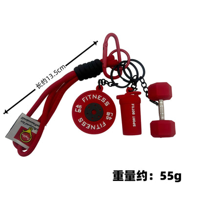 Creative Mini Fitness Barbell Keychain Pendant Couple Car Bag Keychain Sports Small Pendant Wholesale - image 5