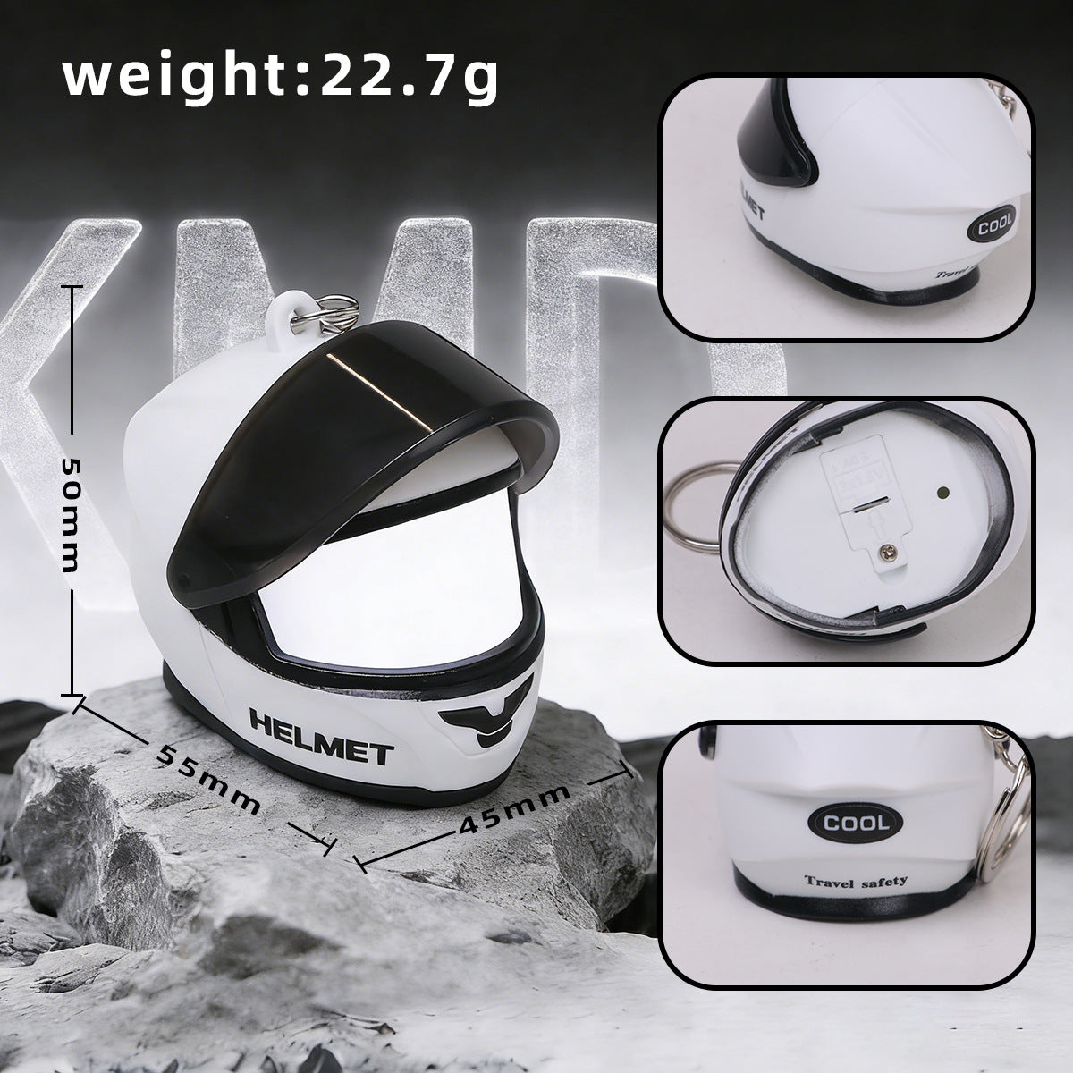 Cool Motorcycle Helmet Fun Pendant, Creative Motorcycle Helmet Keychain with Light, Bag Decoration Pendant - image 4