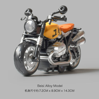 Simulation Alloy Motorcycle Pull-Back Car Model with Sound Effects, Racing Car Toy for 3-4 Year Old Boys, Children's Gift, Inertia Wholesale - image 1