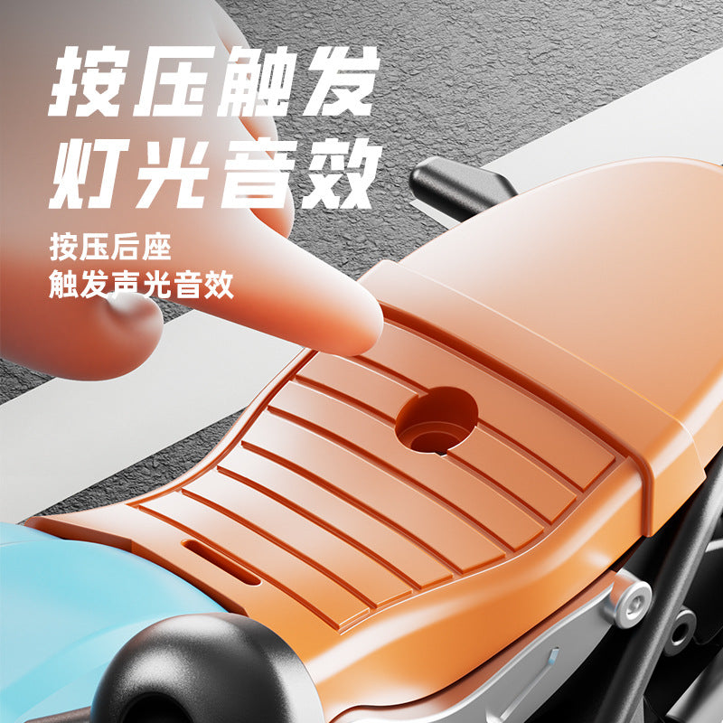 Simulation Alloy Motorcycle Pull-Back Car Model with Sound Effects, Racing Car Toy for 3-4 Year Old Boys, Children's Gift, Inertia Wholesale - image 3