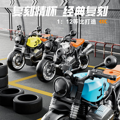 Simulation Alloy Motorcycle Pull-Back Car Model with Sound Effects, Racing Car Toy for 3-4 Year Old Boys, Children's Gift, Inertia Wholesale - image 4