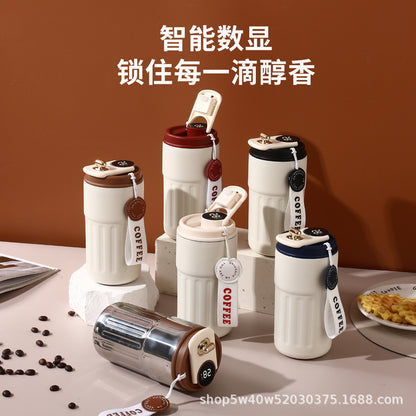 Smart Temperature Display 304 Stainless Steel Thermos Cup for Home and Car Use, Portable Water Bottle with Temperature Display, Customizable - image 1