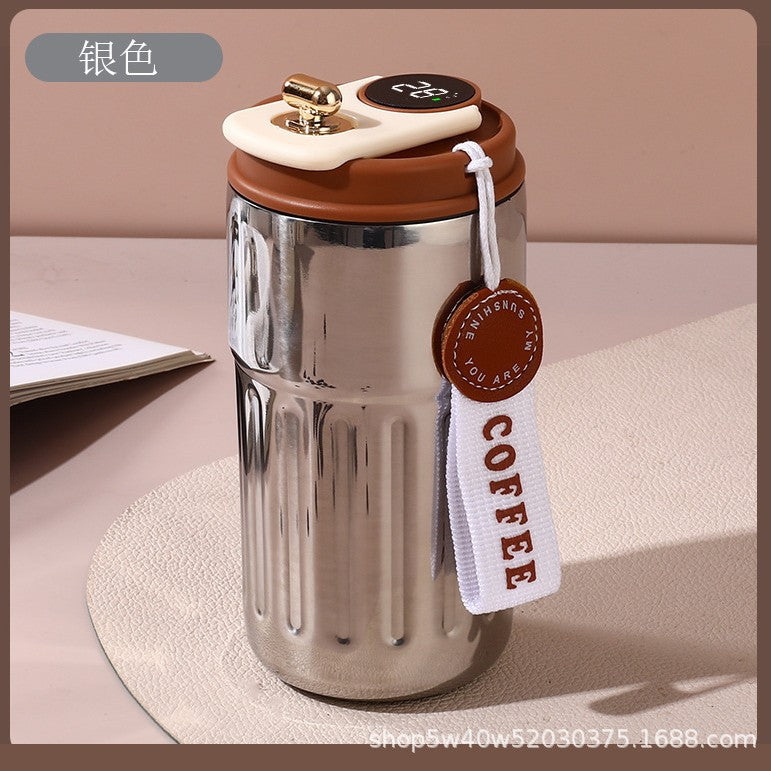 Smart Temperature Display 304 Stainless Steel Thermos Cup for Home and Car Use, Portable Water Bottle with Temperature Display, Customizable - image 3