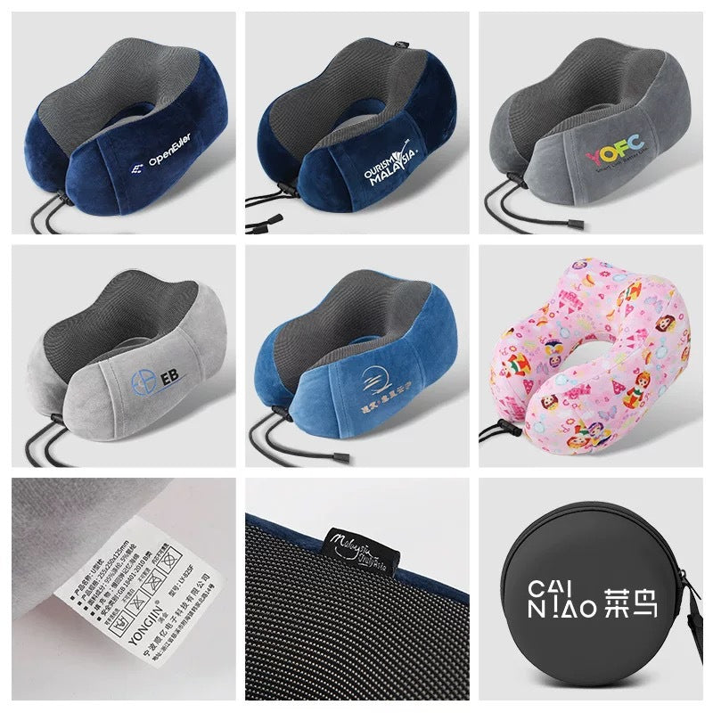 Amazon Cross-Border Travel Portable U-Shaped Pillow Memory Foam Neck Pillow Airplane Neck Pillow Long-Distance Car Travel High-Speed Rail U-Shaped Pillow - image 3