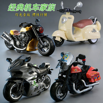 Cross-Border Hot-Selling Products, Direct Supply from Manufacturers, Inertia-Powered Realistic Iron Rider Motorcycle, Boys' Children's Toy Motorcycle Model Whol - image 1
