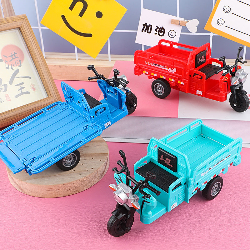 Boys' Realistic Motorcycle Tricycle, Pull-Back Tricycle, Express Delivery Tricycle, Children's Car Model, Small Toy Wholesale - image 3