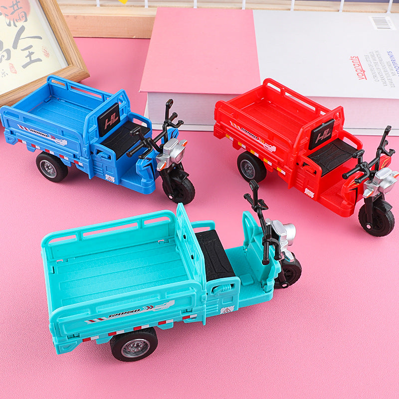 Boys' Realistic Motorcycle Tricycle, Pull-Back Tricycle, Express Delivery Tricycle, Children's Car Model, Small Toy Wholesale - image 4