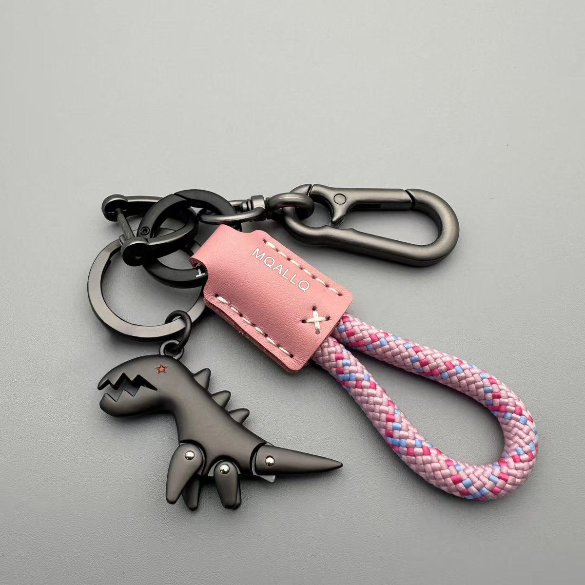 High-End Cute Cartoon Little Dinosaur Keychain for Girls, Car Key Chain, Leather Rope Key Ring, Backpack Pendant, Hanging Ornament - image 2
