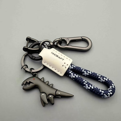 High-End Cute Cartoon Little Dinosaur Keychain for Girls, Car Key Chain, Leather Rope Key Ring, Backpack Pendant, Hanging Ornament - image 3