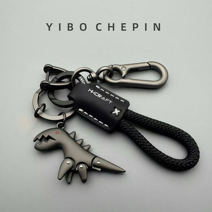 High-End Cute Cartoon Little Dinosaur Keychain for Girls, Car Key Chain, Leather Rope Key Ring, Backpack Pendant, Hanging Ornament - image 4