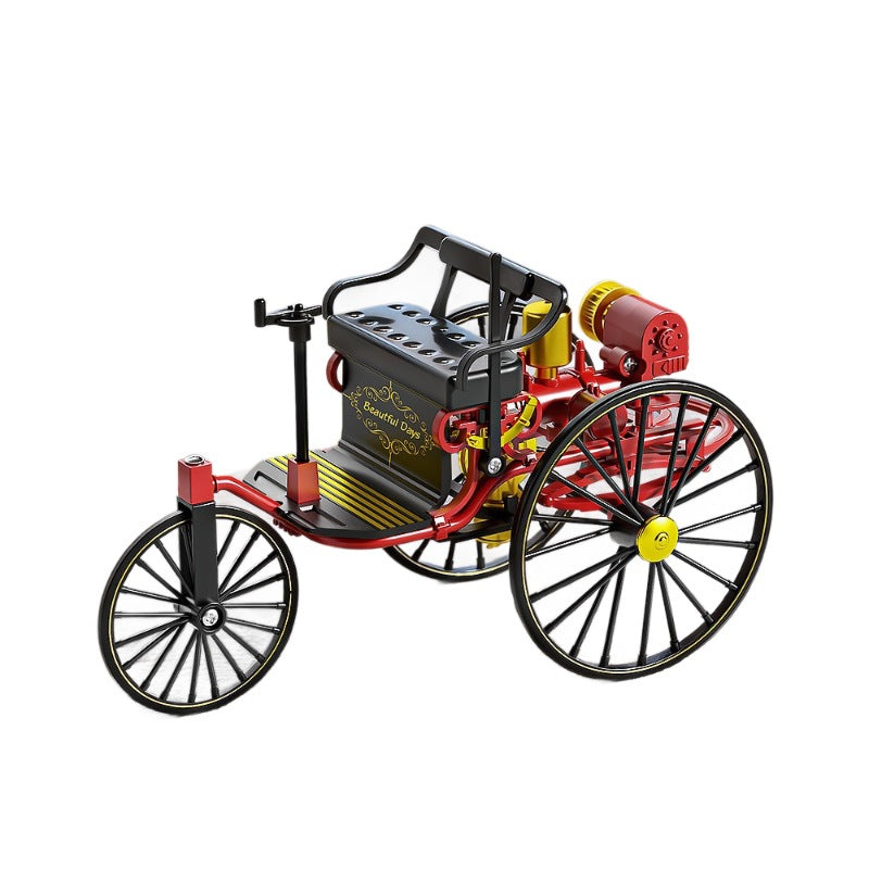 Alloy Retro Tricycle Toy Ornament DIY Assembly Simulation Model Classic Simulation Car Cross-Border Wholesale - image 5