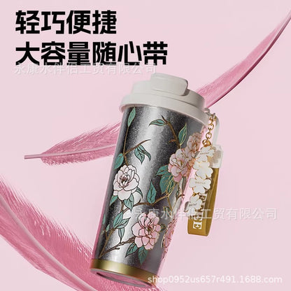 New Model Pure Titanium Insulated Straw Cup for Women, Light Luxury High-End Feel, Portable Cold-Keeping Cup, High Aesthetic Value, Car-Mounted Custom Coffee Cup - image 4