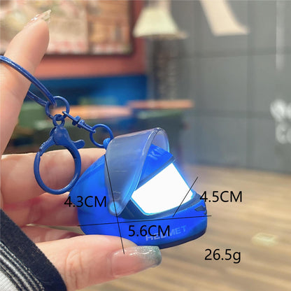 Creative luminous helmet-shaped keychain, stylish and eye-catching, a portable motorcycle accessory for couples' bags - image 4