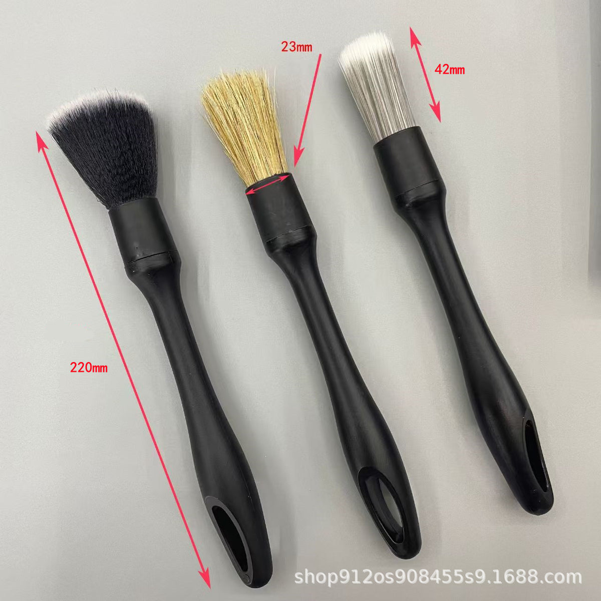 Cross-Border Car Cleaning Three-Piece Set, Air Conditioning Vent Soft Bristle Detail Brush, Gap Brush, Car Cleaning Supplies, In-Stock Manufacturer - image 2