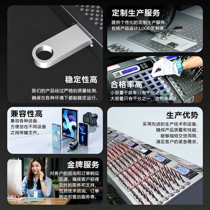 Wholesale USB flash drives 64GB custom engraved high-speed 32GB car metal USB flash drives 128GB bid exhibition gifts 16GB USB flash drives - image 2