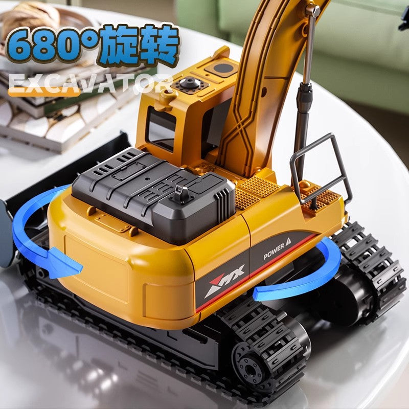 Spray remote control excavator toy, remote control construction vehicle, dump truck, digger, remote control car toy for children and boys - image 2