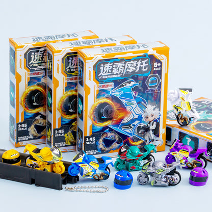 Children's Toy Car Pull-Back Gift Box Motorcycle Boy's Motorcycle Model Ornament Kindergarten Small Gift Wholesale for Street Stalls - image 1