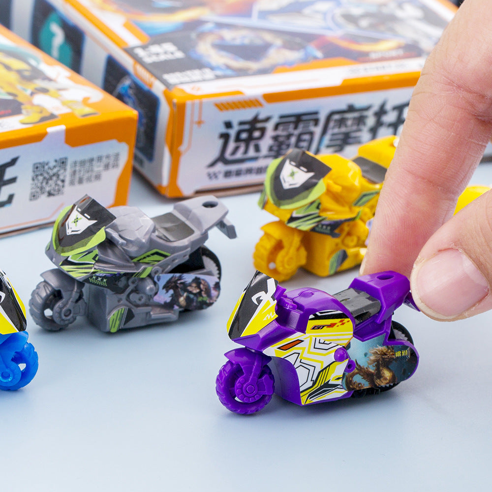 Children's Toy Car Pull-Back Gift Box Motorcycle Boy's Motorcycle Model Ornament Kindergarten Small Gift Wholesale for Street Stalls - image 2