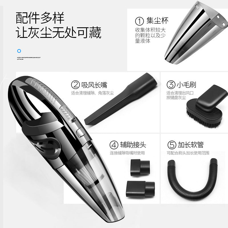 Cross-Border Wireless Car and Home Vacuum Cleaner, Small Household Dry and Wet Dual-Use High-Power Handheld Vacuum Cleaner, Portable Vacuum Cleaner - image 2