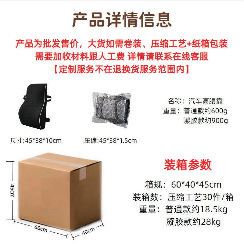Amazon memory foam lumbar support slow-rebound lumbar pillow for car and office, large cushion with packaging, backrest, TEMU bestseller - image 4