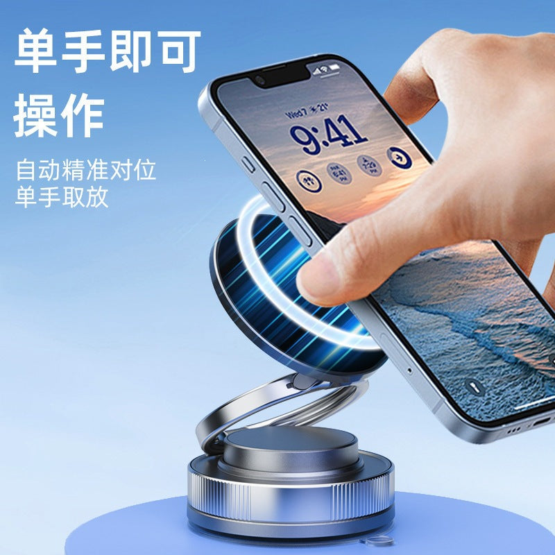 Car Mobile Phone Holder with Vacuum Suction Cup, Magnetic Multifunctional Three-Axis Folding Rotating Desktop Electric Vehicle Mobile Phone Holder - image 2