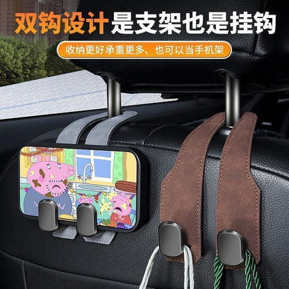 Car Hook, Vehicle Hook, Dual Hook for Car Seat Back, Suede Metal Hook with Rhinestones, Small Hook for Car Interior - image 1
