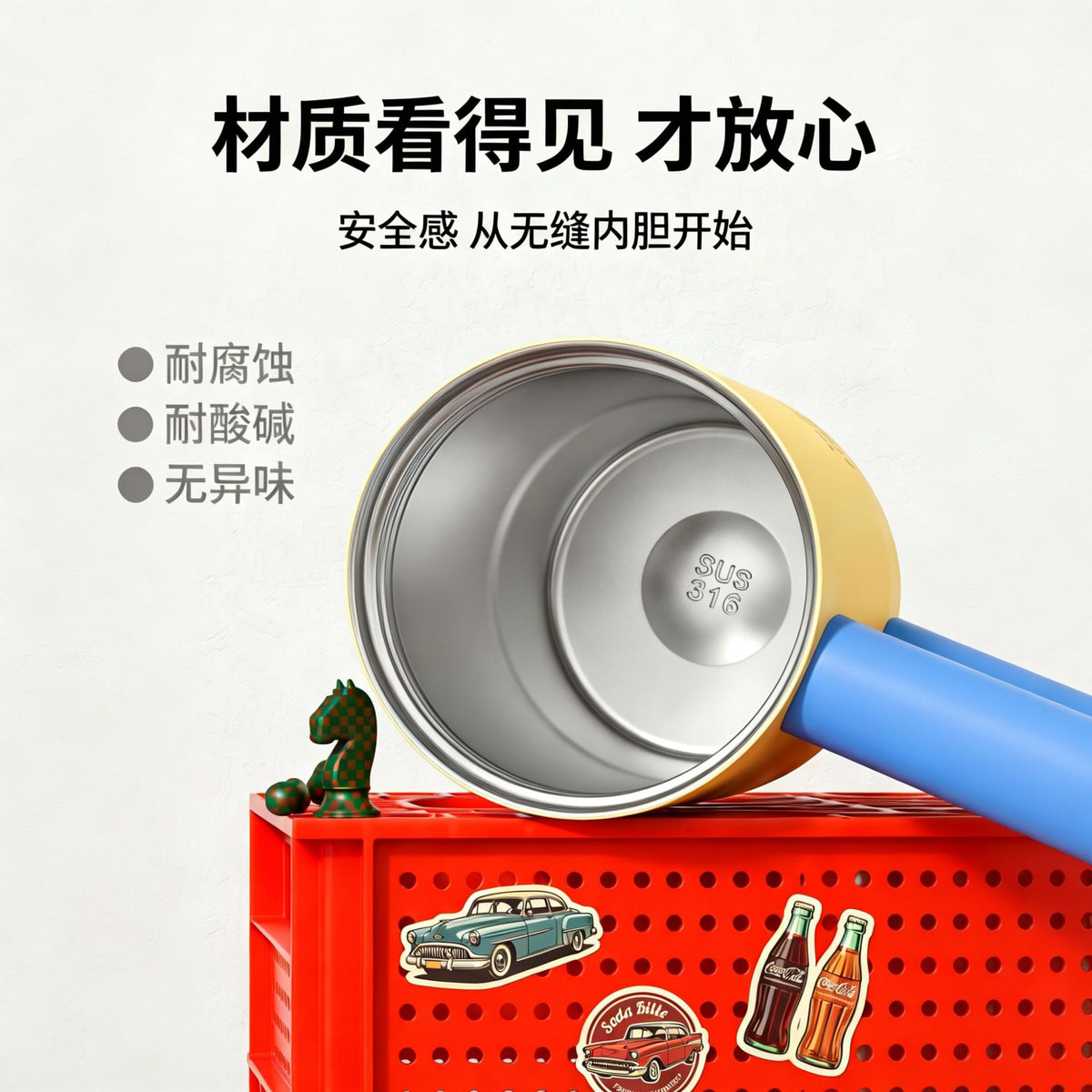 Giant Ice Cup with Ceramic Inner Liner, Insulated Cup with Stainless Steel Handle, Cold-Keeping Cup, Large Capacity Car Water Cup, Customizable - image 3
