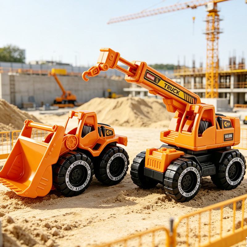 Children's Large-Scale Realistic Construction Vehicle Inertia Mixer Truck Excavator Pull-Back Dump Truck Boys' Sliding Toy Car - image 3
