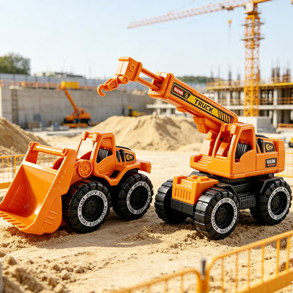 Children's Large-Scale Realistic Construction Vehicle Inertia Mixer Truck Excavator Pull-Back Dump Truck Boys' Sliding Toy Car - image 3